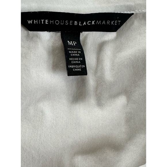 White House Black Market White Off Shoulder Bell Sleeve Blouse MP Medium Petite - Picture 3 of 5
